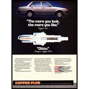 1984 Champion Spark Plugs Vintage Print Ad Mazda GLC Sedan Wall Art Photo